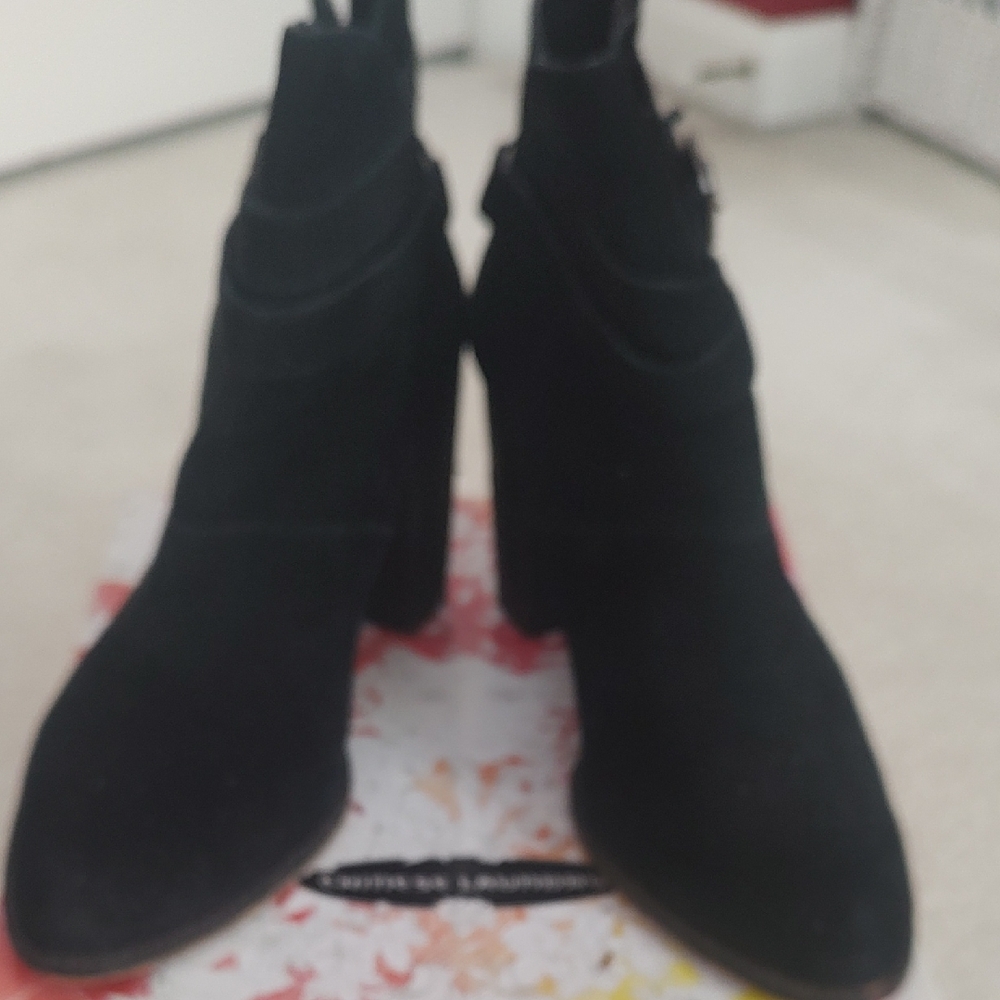 Chinese Laundry Black Ankle Booties Sleek Suede Design